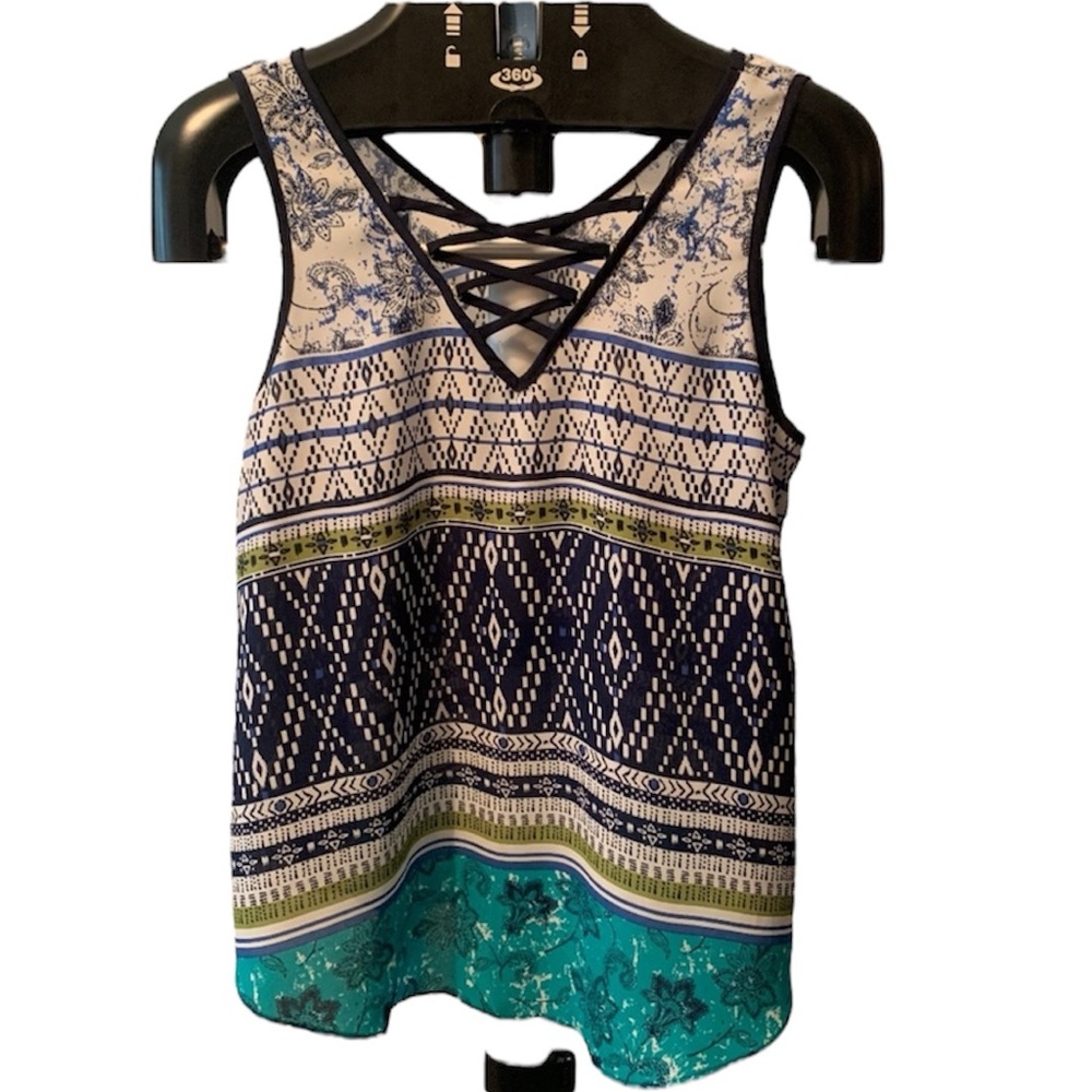 iZ Byer Criss Cross Tank Top Blouse